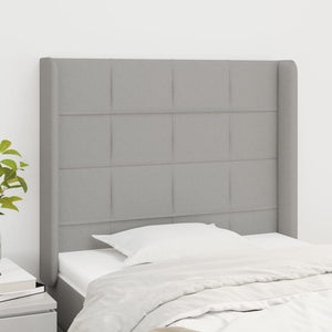vidaXL Wingback Headboard Light Grey 83x16x118/128 cm Fabric