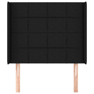 vidaXL Wingback Headboard Black 83x16x118/128 cm Fabric
