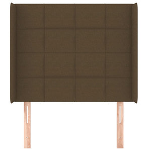 vidaXL Wingback Headboard Dark Brown 83x16x118/128 cm Fabric