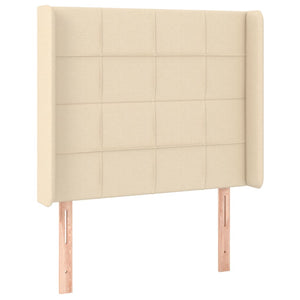 vidaXL Wingback Headboard Cream 83x16x118/128 cm Fabric