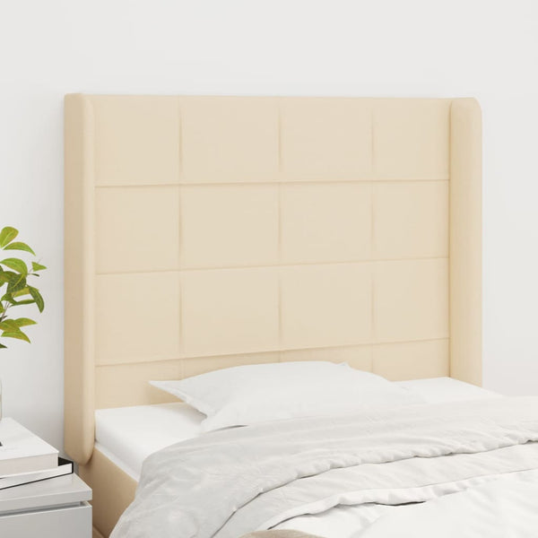 vidaXL Wingback Headboard Cream 83x16x118/128 cm Fabric
