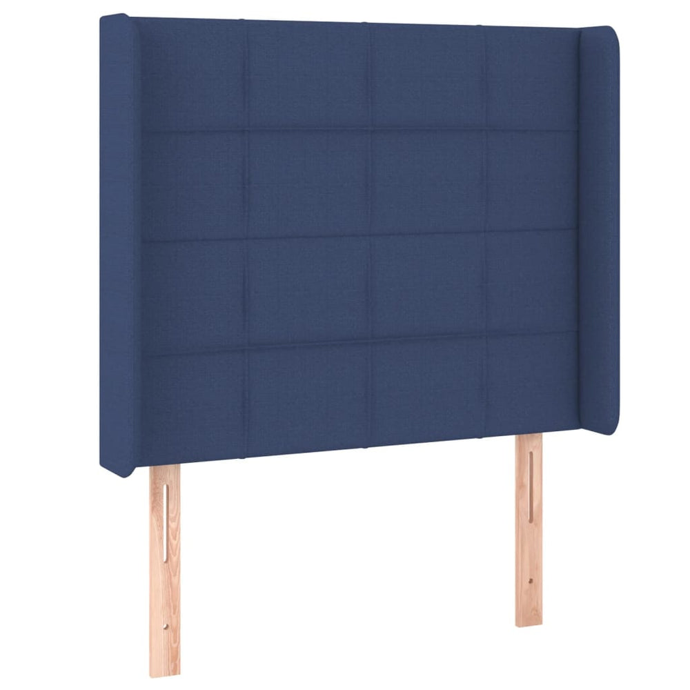 vidaXL Wingback Headboard Blue 83x16x118/128 cm Fabric