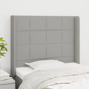 vidaXL Wingback Headboard Light Grey 93x16x118/128 cm Fabric