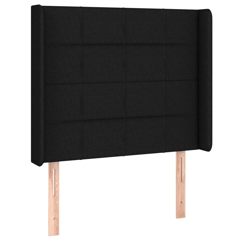vidaXL Wingback Headboard Black 93x16x118/128 cm Fabric