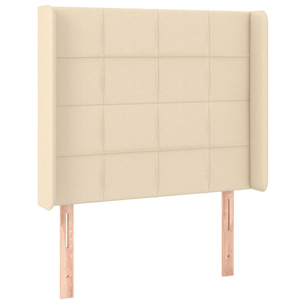 vidaXL Wingback Headboard Cream 93x16x118/128 cm Fabric