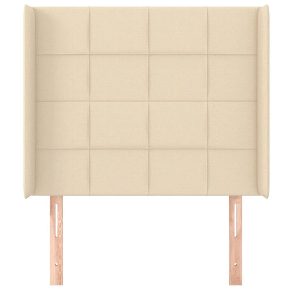 vidaXL Wingback Headboard Cream 93x16x118/128 cm Fabric