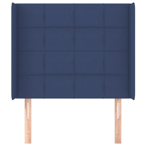 vidaXL Wingback Headboard Blue 93x16x118/128 cm Fabric
