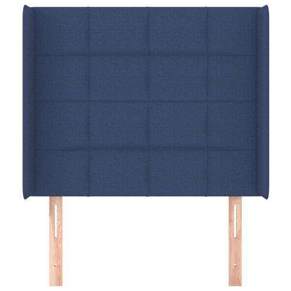 vidaXL Wingback Headboard Blue 93x16x118/128 cm Fabric