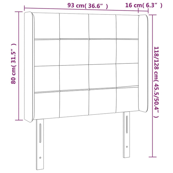 vidaXL Wingback Headboard Blue 93x16x118/128 cm Fabric