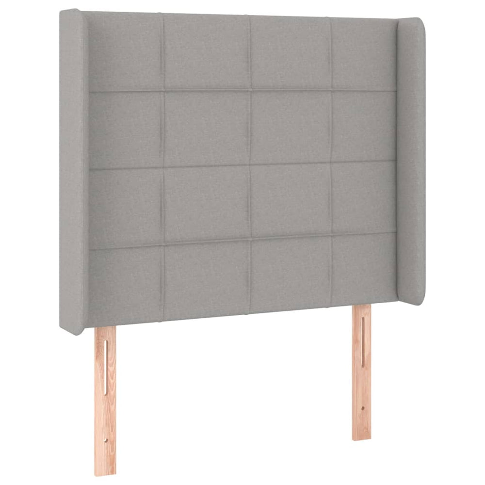 vidaXL Wingback Headboard Light Grey 103x16x118/128 cm Fabric