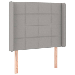 vidaXL Wingback Headboard Light Grey 103x16x118/128 cm Fabric
