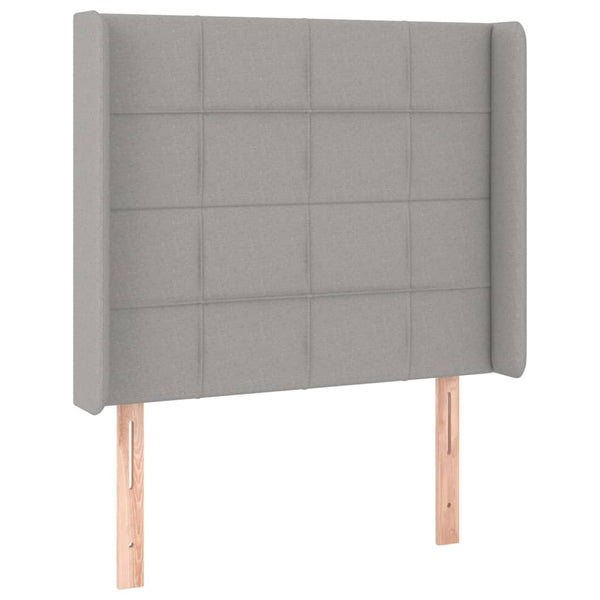 vidaXL Wingback Headboard Light Grey 103x16x118/128 cm Fabric