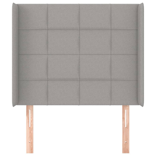 vidaXL Wingback Headboard Light Grey 103x16x118/128 cm Fabric