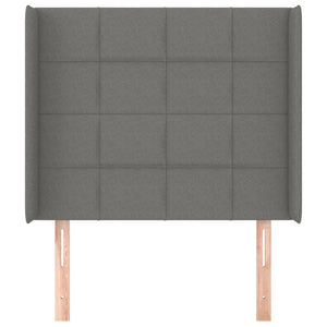 vidaXL Wingback Headboard Dark Grey 103x16x118/128 cm Fabric