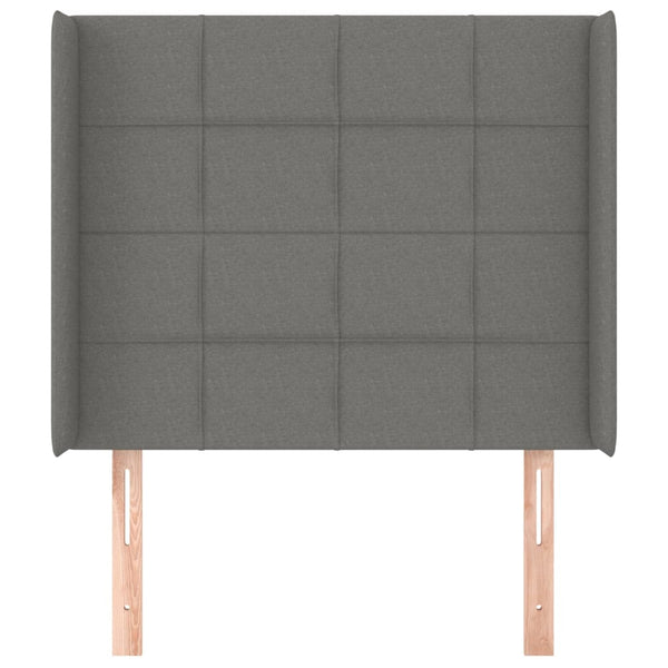 vidaXL Wingback Headboard Dark Grey 103x16x118/128 cm Fabric