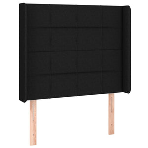 vidaXL Wingback Headboard Black 103x16x118/128 cm Fabric