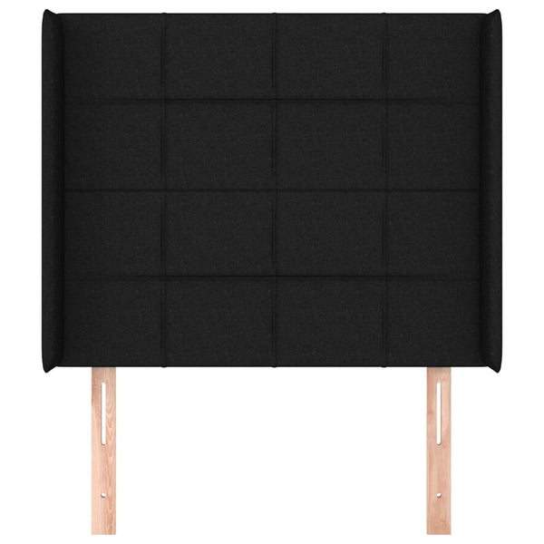 vidaXL Wingback Headboard Black 103x16x118/128 cm Fabric