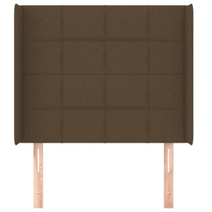 vidaXL Wingback Headboard Dark Brown 103x16x118/128 cm Fabric