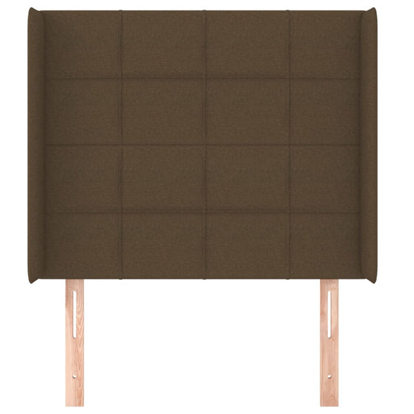 vidaXL Wingback Headboard Dark Brown 103x16x118/128 cm Fabric