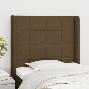 vidaXL Wingback Headboard Dark Brown 103x16x118/128 cm Fabric
