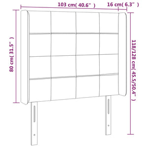 vidaXL Wingback Headboard Taupe 103x16x118/128 cm Fabric
