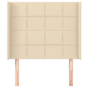 vidaXL Wingback Headboard Cream 103x16x118/128 cm Fabric