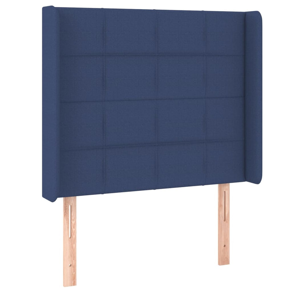 vidaXL Wingback Headboard Blue 103x16x118/128 cm Fabric