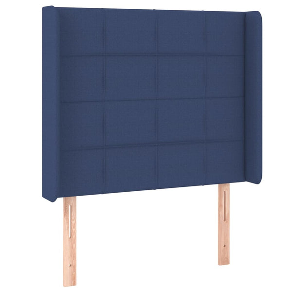 vidaXL Wingback Headboard Blue 103x16x118/128 cm Fabric