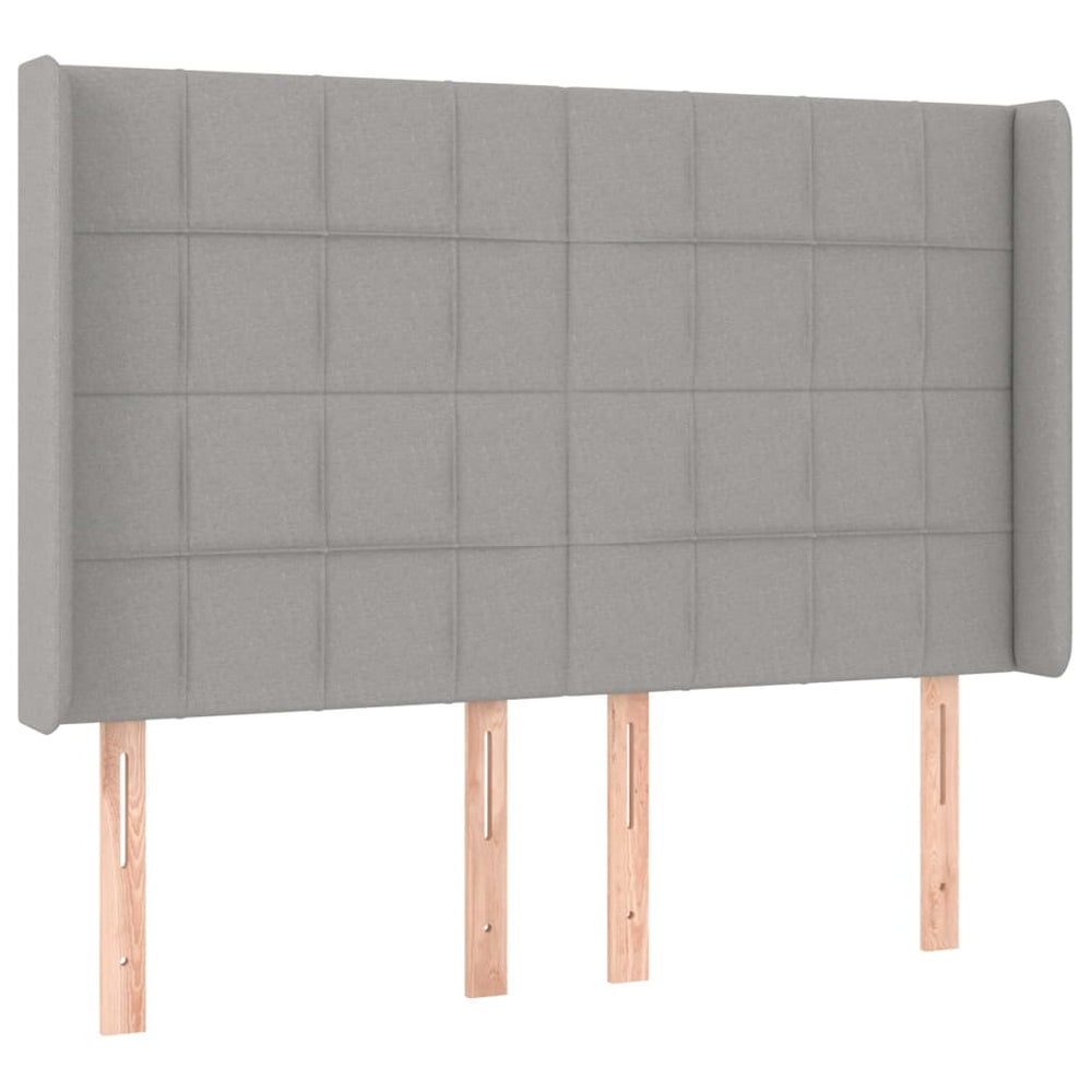 vidaXL Wingback Headboard Light Gray 147x16x118/128 cm Fabric