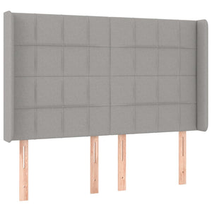 vidaXL Wingback Headboard Light Gray 147x16x118/128 cm Fabric