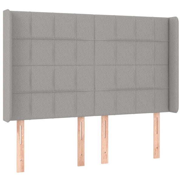 vidaXL Wingback Headboard Light Gray 147x16x118/128 cm Fabric