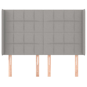 vidaXL Wingback Headboard Light Gray 147x16x118/128 cm Fabric