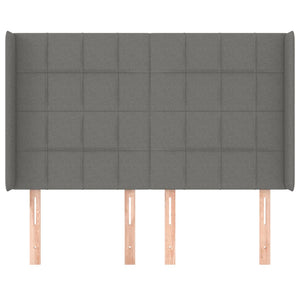 vidaXL Wingback Headboard Dark Grey 147x16x118/128 cm Fabric