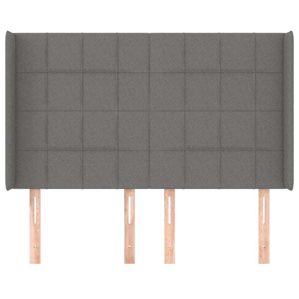 vidaXL Wingback Headboard Dark Grey 147x16x118/128 cm Fabric
