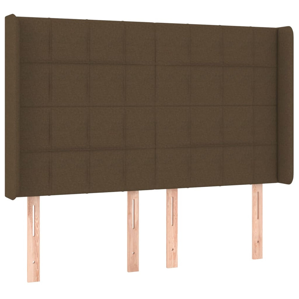 vidaXL Wingback Headboard Dark Brown 147x16x118/128 cm Fabric