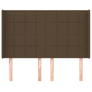 vidaXL Wingback Headboard Dark Brown 147x16x118/128 cm Fabric