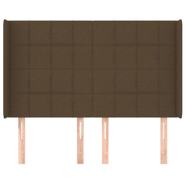 vidaXL Wingback Headboard Dark Brown 147x16x118/128 cm Fabric