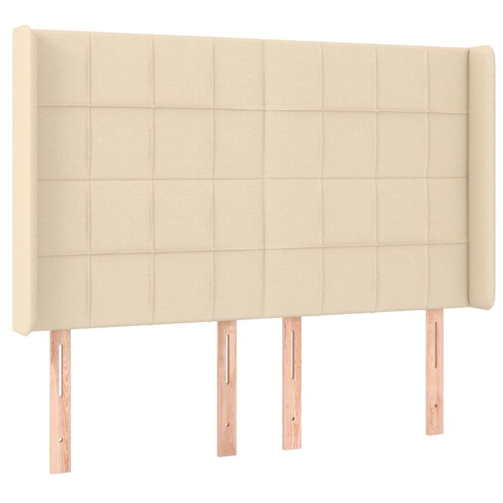 vidaXL Wingback Headboard Cream 147x16x118/128 cm Fabric
