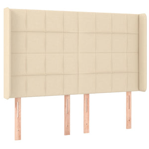 vidaXL Wingback Headboard Cream 147x16x118/128 cm Fabric