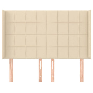 vidaXL Wingback Headboard Cream 147x16x118/128 cm Fabric