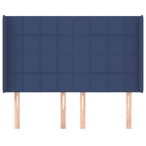 vidaXL Wingback Headboard Blue 147x16x118/128 cm Fabric