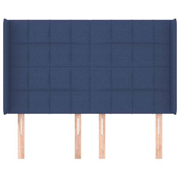 vidaXL Wingback Headboard Blue 147x16x118/128 cm Fabric