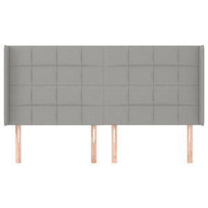 vidaXL Wingback Headboard Light Grey 163x16x118/128 cm Fabric