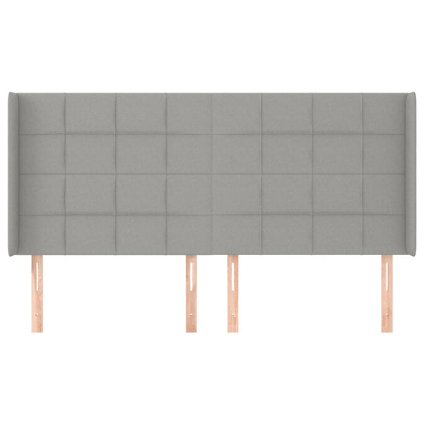 vidaXL Wingback Headboard Light Grey 163x16x118/128 cm Fabric