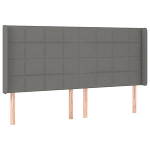 vidaXL Wingback Headboard Dark Grey 163x16x118/128 cm Fabric