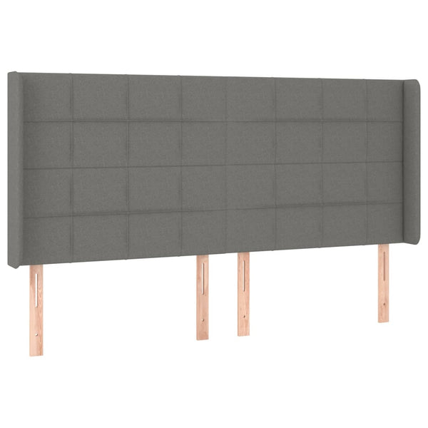 vidaXL Wingback Headboard Dark Grey 163x16x118/128 cm Fabric