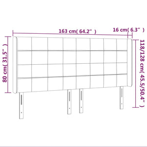 vidaXL Wingback Headboard Black 163x16x118/128 cm Fabric