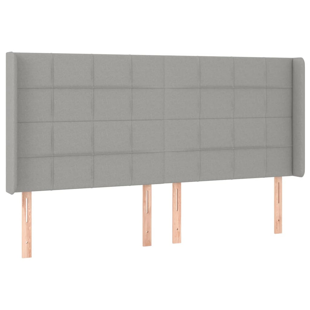 vidaXL Wingback Headboard Light Grey 183x16x118/128 cm Fabric