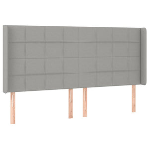 vidaXL Wingback Headboard Light Grey 183x16x118/128 cm Fabric