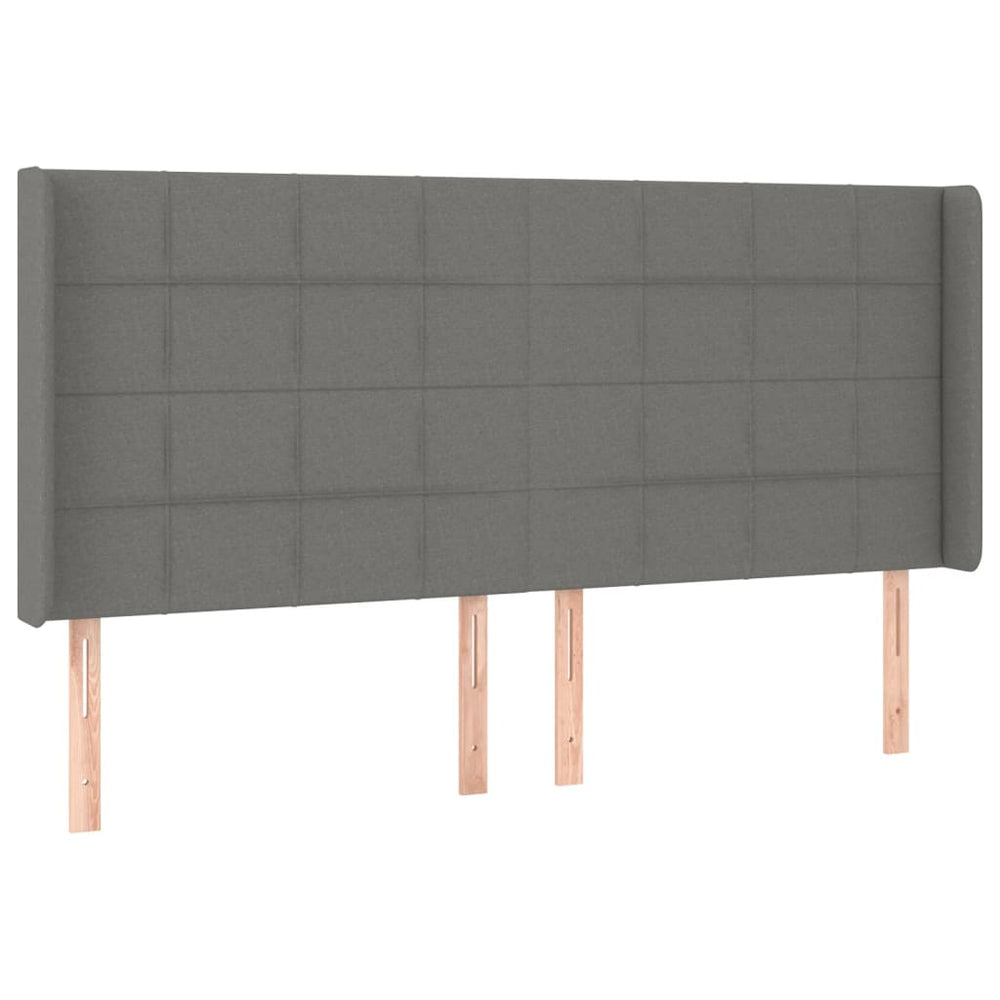vidaXL Wingback Headboard Dark Grey 183x16x118/128 cm Fabric